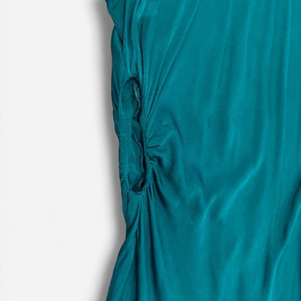 Lulus Halter Midi Dress Side Ruching Peek Skin Cutout - Picture 3 of 4